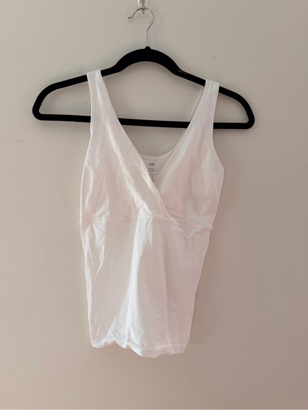 H&M White V-Neck Maternity Tank Top
